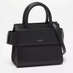 GIVENCHY BLACK LEATHER NANO HORIZON CROSSBODY BAG