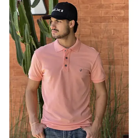 Camisa Polo Docks Western Masc Tradic Cor Salmão Ref 2038 SKU0239