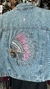 JAQUETA JEANS APACHE AZUL INDIO COCAR ROSA REF 001 - loja online