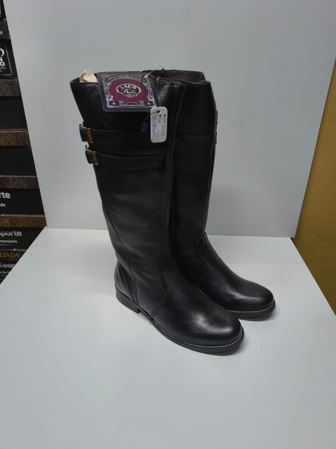 Bota Laço de Prata Montaria Bico Redondo 5150 Couro Pelica Cor Preto
