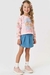 Conjunto de Moletom e Shorts Saia Menina