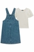 Conjunto de Blusa e Salopete Jeans na internet