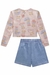 Conjunto de Moletom e Shorts Saia Menina - Bibes Kids