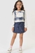 Conjunto de Blusa, Colete e Shorts Saia Menina
