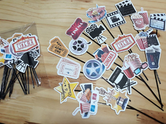 Toppers Tema Cinema Pacote com 20 Unidades