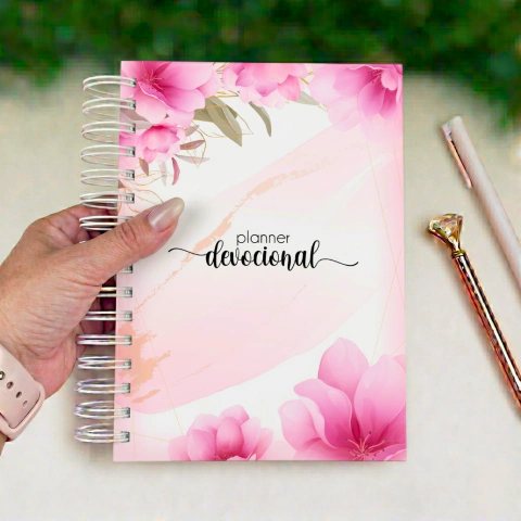 Caderno Planner devocional Feminino Floral - A5 e A6 - comprar online