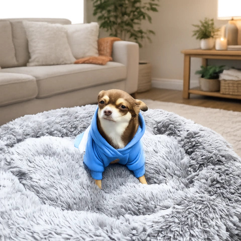 Cama Nido Nórdica Antiestrés para Perros y Gatos Pelo largo Premium
