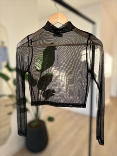 Remera Transparente negra media polera - comprar online