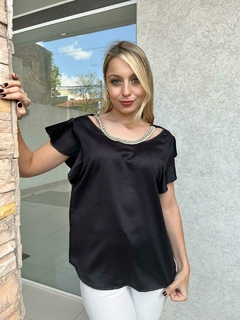 Blusa collar brillos