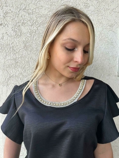 Blusa collar brillos - comprar online