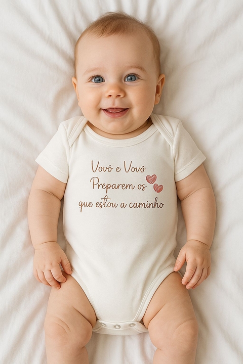 Body Infantil Kiko Baby “Vovô e Vovó, Preparem-se” — Algodão Macio, Presente Revelação Gestante - comprar online