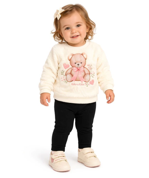 Conjunto Infantil Plush com Legging Ursinho Kiko e Kika