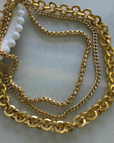 Colar triplo Azaléia com fecho imã - DESIGN ÚNICO