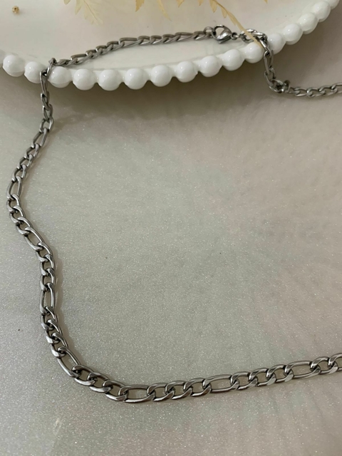 Colar Viper - Elo Fígaro em Aço Inoxidável - 53 cm