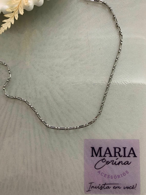 Colar Mustang - Elos Mistos em Aço Inoxidável - 60 cm