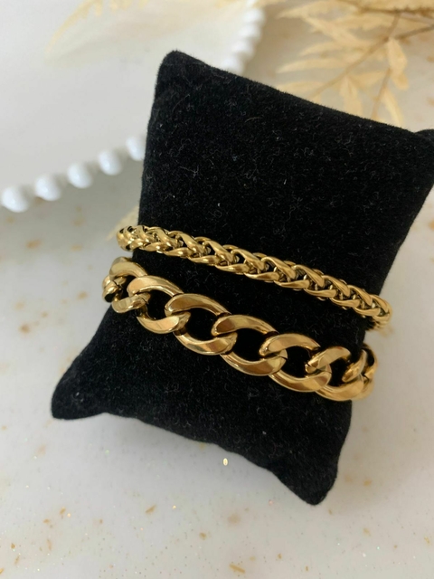 Pulseira Ixora - Dupla com fecho imã em aço inoxidável
