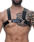 Harness Premium - Arreio Masculino em Couro Sintético Preto Formato H Detalhes em Metal - Ajustável (HH002P) - loja online