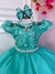 Vestido Infantil Casamento Dama Honra Verde C/ Renda Realeza (2266VT) na internet