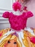 Vestido Infantil Barbie Pink Busto C/ Renda e Flor P/ Cabelo (1036PK) - comprar online