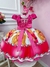 Vestido Infantil Barbie Pink Busto C/ Renda e Flor P/ Cabelo (1036PK) - comprar online