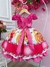 Vestido Infantil Barbie Pink Busto C/ Renda e Flor P/ Cabelo (1036PK) na internet