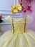 Vestido Infantil Princesa Bela e a Fera C/ Busto Trançado (3583AM)