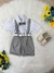 Conjunto Social Short Susp. Gravata Cinza e Camisa Branca (0227CC) - loja online