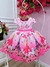 Vestido Infantil Paris Rosa e Pink Estrelas Cinto Pérolas (0037RR) - comprar online