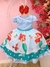 Vestido Infantil Princesa Sereia Ariel Azul Cinto Pérolas (8019AA) - comprar online