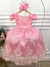 Vestido Infantil Rosa Com Renda Realeza Cinto de Pérolas (2186RS) - loja online