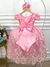 Vestido Infantil Rosa Com Renda Realeza Cinto de Pérolas (2186RS) na internet