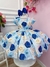 Vestido Infantil Azul Florido Rosas C/ Cinto de Pérolas (1016AF) na internet