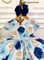 Vestido Infantil Azul Florido Rosas C/ Cinto de Pérolas (1016AF) na internet