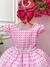 Vestido infantil Rosa C/ Cinto de Pérolas e Strass (4061RS) - loja online