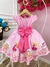 Vestido infantil Rosa C/ Cinto de Pérolas e Strass (4061RS) na internet