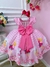 Vestido infantil Rosa C/ Cinto de Pérolas e Strass (4061RS) - comprar online