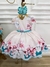 Vestido Infantil Marfim Flores Primavera C/ Cinto de Pérolas (1143MF) - loja online