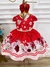 Vestido Infantil Vermelho Jardim das Borboletas C/ Pérolas (1155VM) na internet