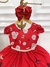 Vestido Infantil Vermelho Jardim das Borboletas C/ Pérolas (1155VM) - comprar online