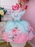 Vestido Infantil Verde Rosas Cinto Pérolas Luxo Paris (1139VD) - loja online