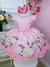 Vestido Infantil Rosa Bebê Florido Primavera Cinto Pérolas (1132RS)