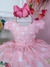 Vestido Infantil Rosa Bebê Florido Primavera Cinto Pérolas (1132RS) na internet