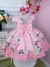 Vestido Infantil Rosa Bebê Florido Primavera Cinto Pérolas (1132RS) - comprar online