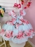 Vestido Infantil Azul Bebê Florido Primavera Cinto Pérolas (1134AZ) na internet