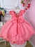 Vestido Infantil Goiaba Florido de Renda e Cinto de Pérolas (4133GB) - comprar online