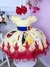 Vestido Infantil Amarelo Broche Flor Princesa (1655AM)