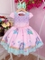 Vestido Infantil Sereia Escamas Rosa e Lilás Cinto Pérolas (2819RL) - loja online