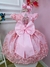 Vestido Infantil Rosa Com Renda Realeza e Cinto Pérolas (2210RC) - loja online