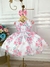 Vestido Infantil Branco Florido de Rosas C/ Cinto de Pérolas (1198BR)