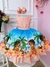 Vestido Infantil Baby Pêssego e Azul Luxo Festa (DLXMOM) - comprar online